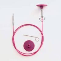 Тросик поворотный фиолетовый для съемных спиц, длина 80см, KnitPro 