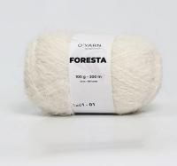 FORESTA цвет 1201. Состав: 56% меринос 14% альпака 30% нейлон. Метраж/вес мотка: 200м/100г