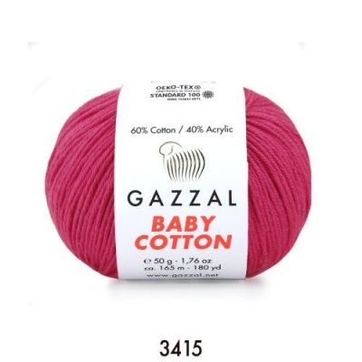 GAZZAL  BABY COTTON   3415  - 60% Хлопок, 40% Акрил 50 г/165 м