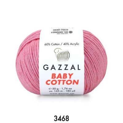 GAZZAL  BABY COTTON   3468 - 60% Хлопок, 40% Акрил 50 г/165 м